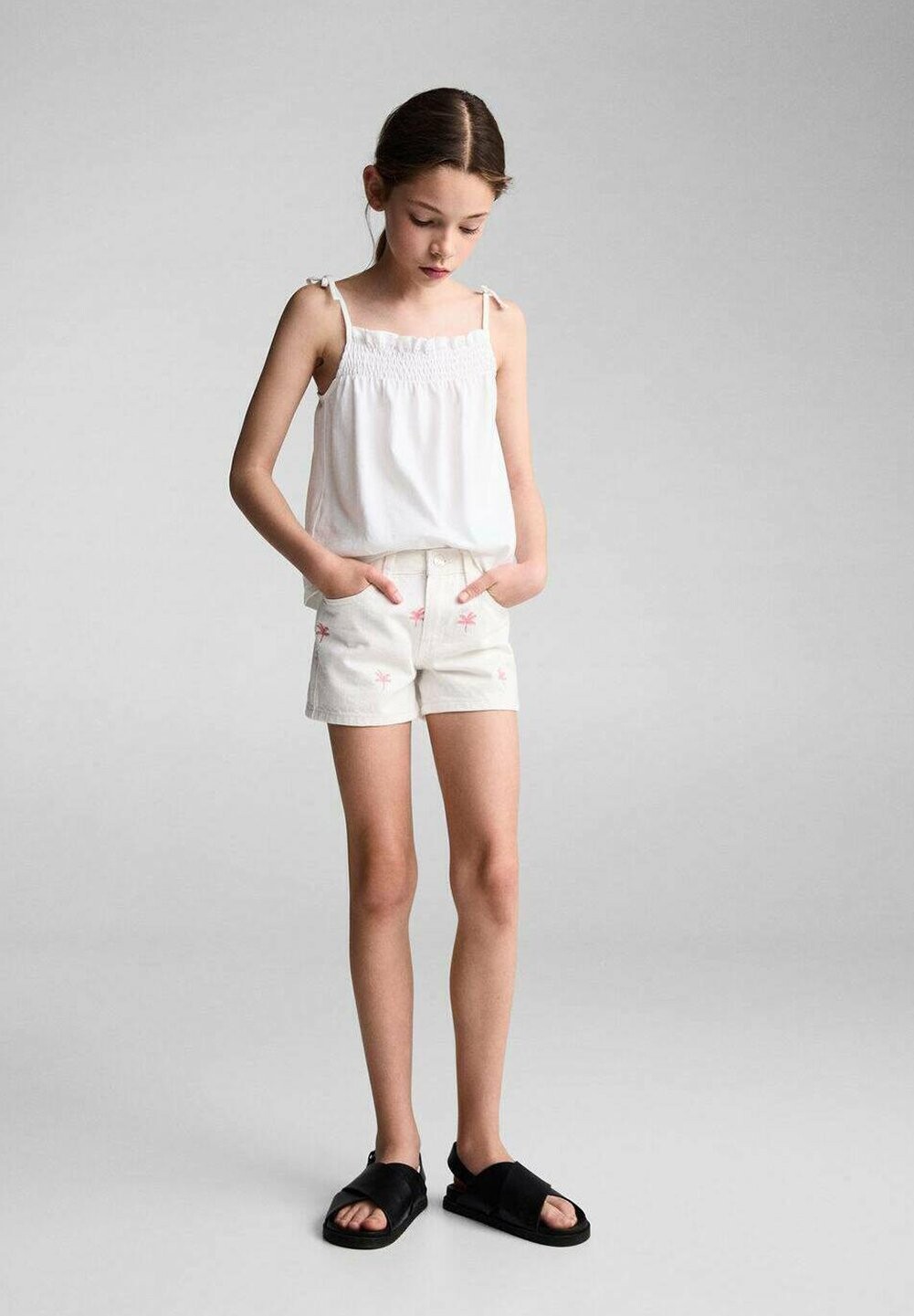 

Джинсовые шорты PALMS Mango Kids, белый