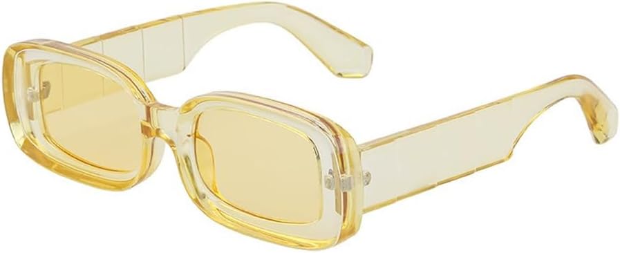 

Модные прямоугольные солнцезащитные очки для женщин, прямоугольные солнцезащитные очки для мужчин, модные солнцезащитные очки в маленькой оправе для женщин WNCKSQ, C4yellow