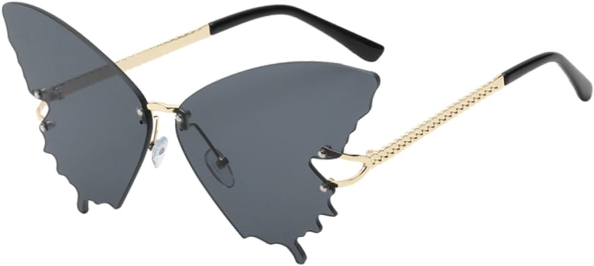 

1 пара винтажных солнцезащитных очков в форме бабочек для вечеринок, стильные ретро-оправы, креативный дизайн для женщин, для фестивалей и особых мероприятий Healeved, Black