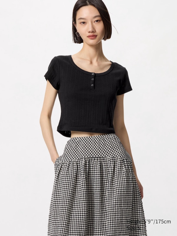 

Футболка с воротником-стойкой «хенли» Uniqlo, черный