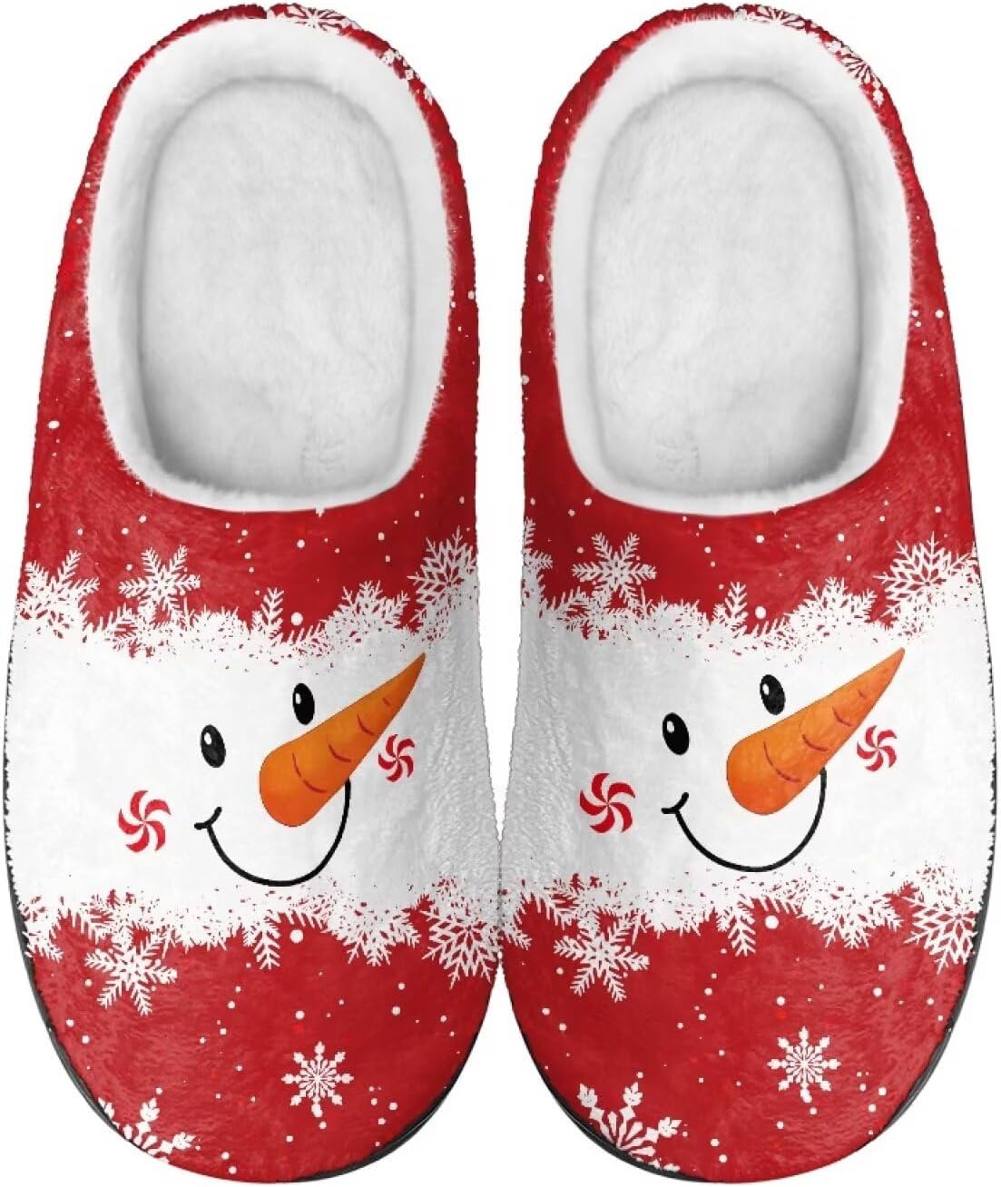 

Тапочки Mintulipy для женщин и мужчин для дома и улицы, пушистые тапочки для спальни, Xmas Snowman