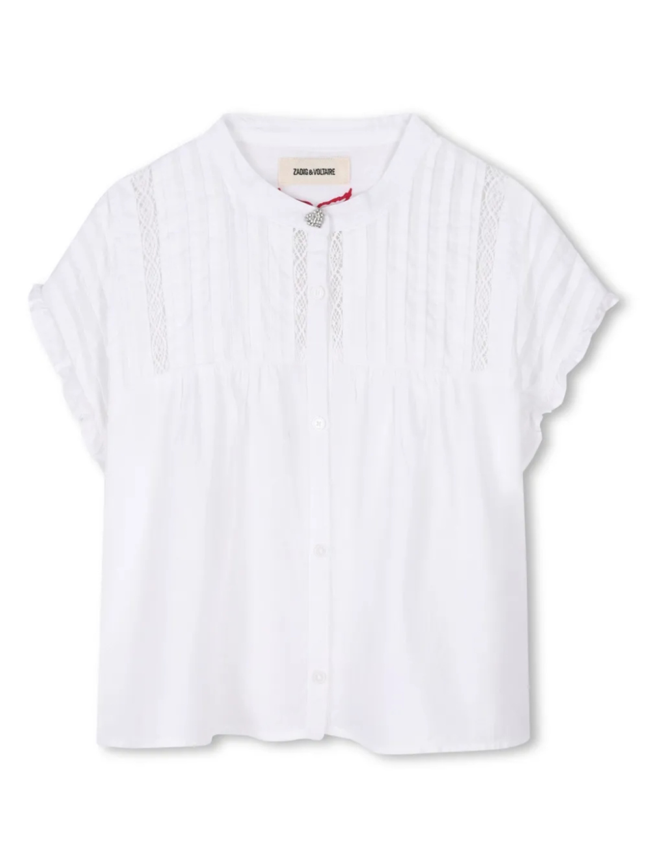 

Zadig & Voltaire Kids блузка со складками, белый