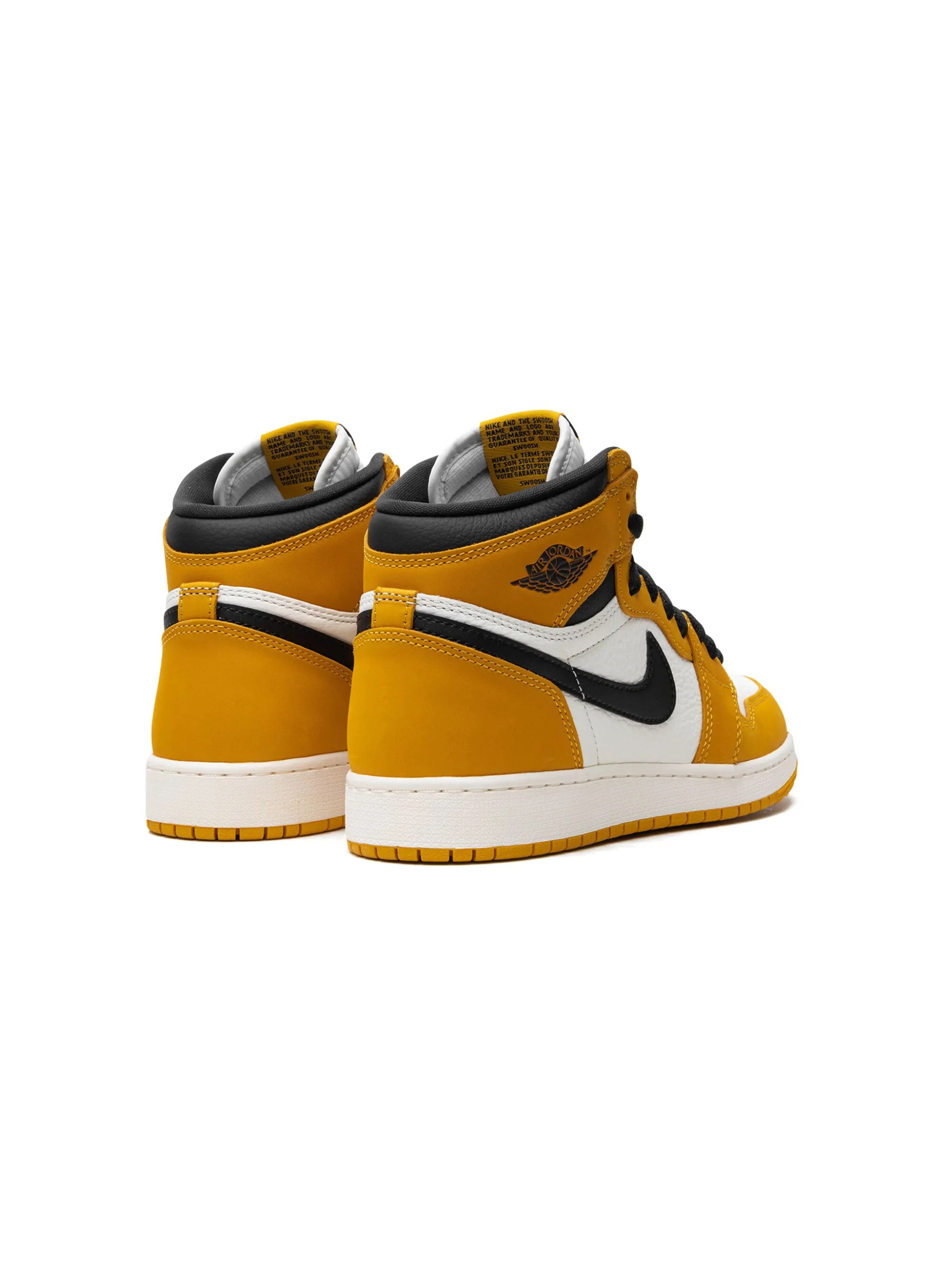 Кроссовки Air Jordan 1 Retro High OG/Black Jordan Kids, желтый — фото 3