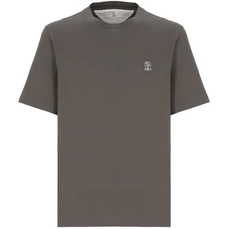

Футболка с принтом логотипа Brunello Cucinelli, темно-серый