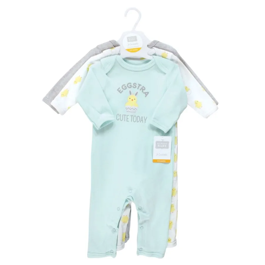 Тройной комплект цельнокроеных костюмов Hudson Baby, Eggstra Cute — фото 4