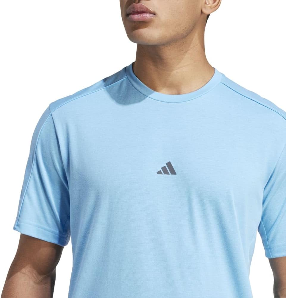 Мужская футболка Adidas IJN30 с коротким рукавом, для йоги и тренировок, синий — фото 3