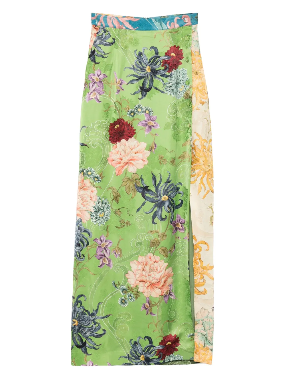 

Длинная юбка Avery с цветочным принтом и разрезами по бокам ALEMAIS, зеленый