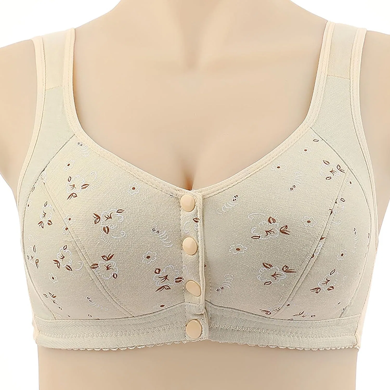 Бюстгальтер с фронтальной застежкой, push-up, без косточек, Generic, X3-beige — фото 2