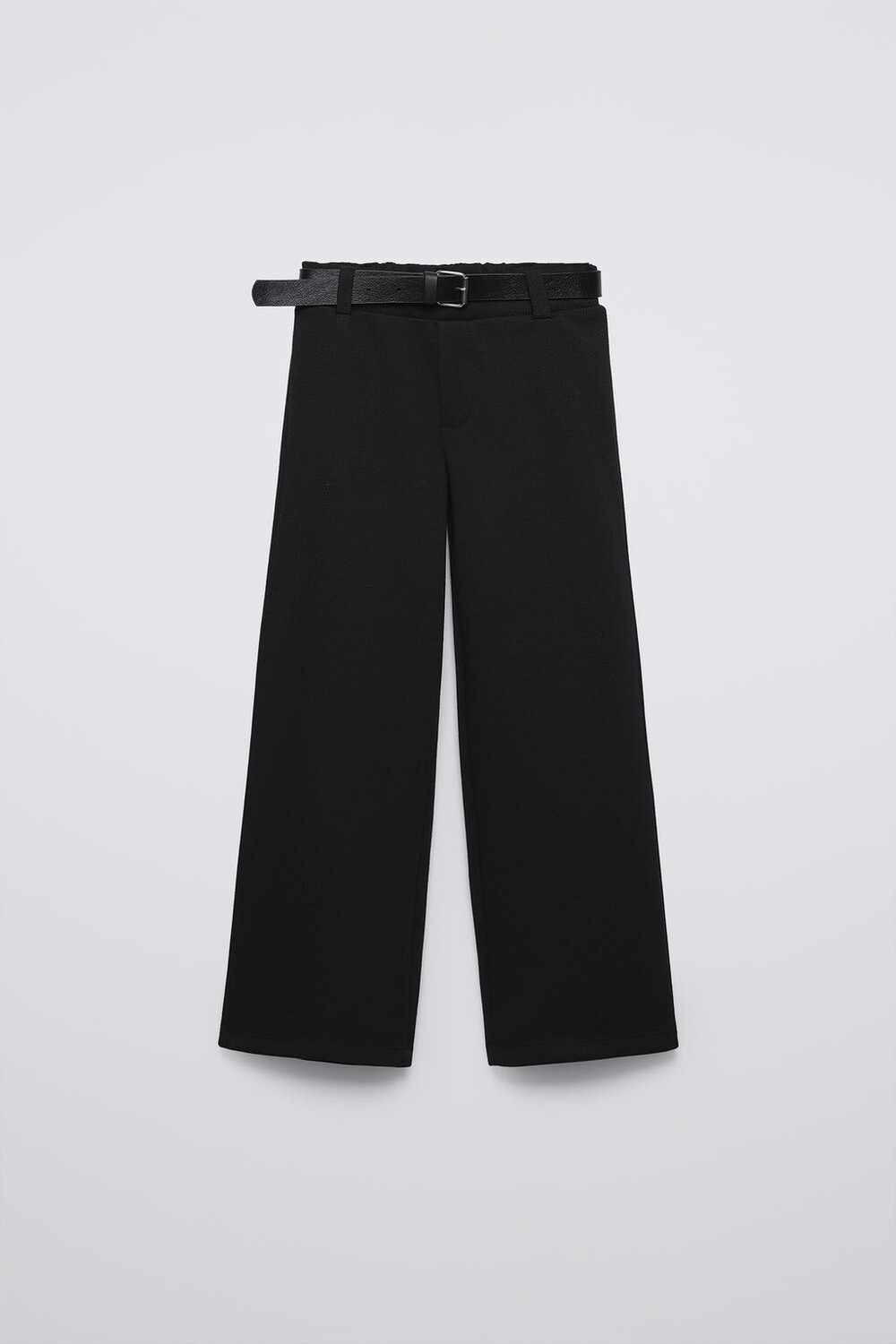 

Брюки пике с поясом ZARA, черный