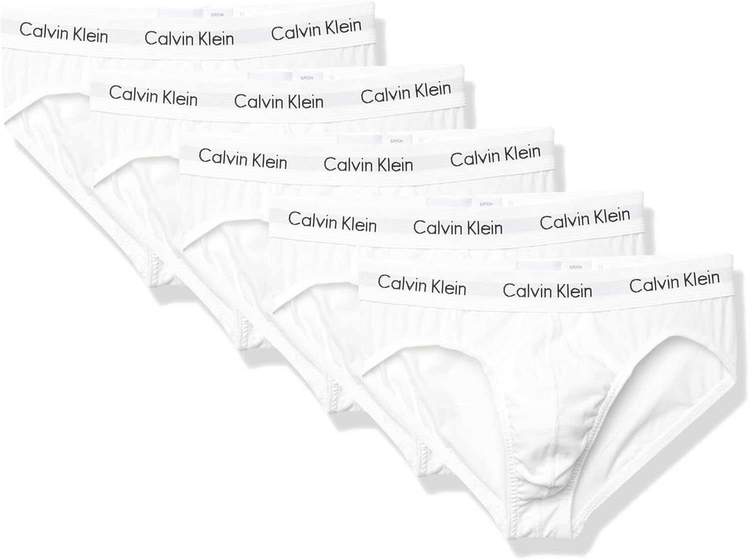 

Мужские трусы-слипы Calvin Klein из хлопка и стретча, комплект из 5 пар, 5 White