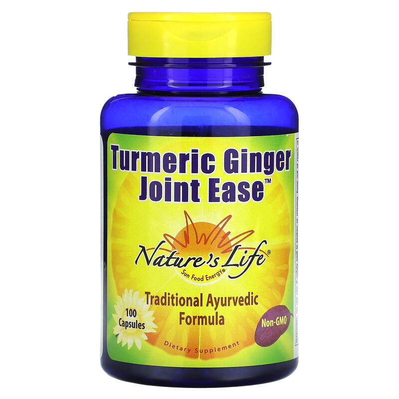 

Nature's Life, Joint Ease, куркума и имбирь, 100 капсул