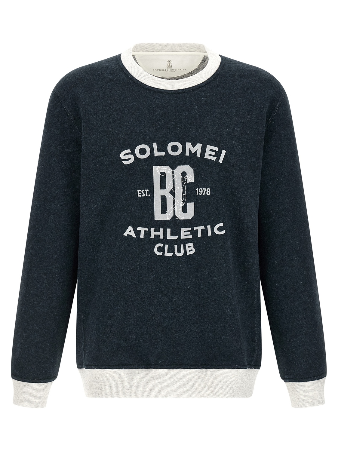 

Свитшот из хлопка и льна Brunello Cucinelli, синий