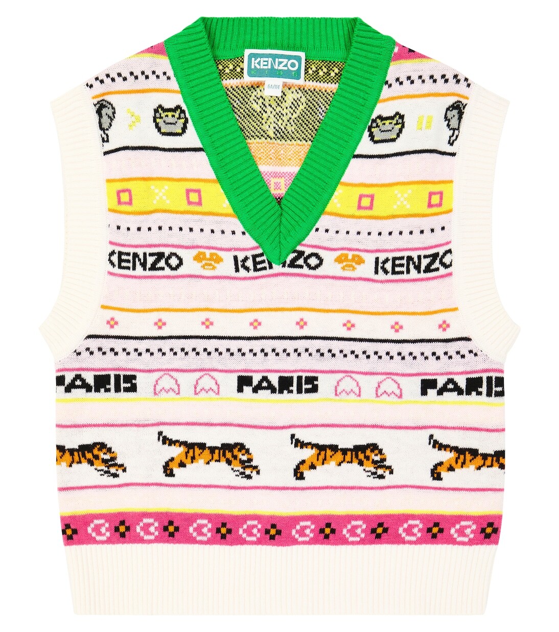 

Жилет из смесового хлопка Kenzo Kids, белый