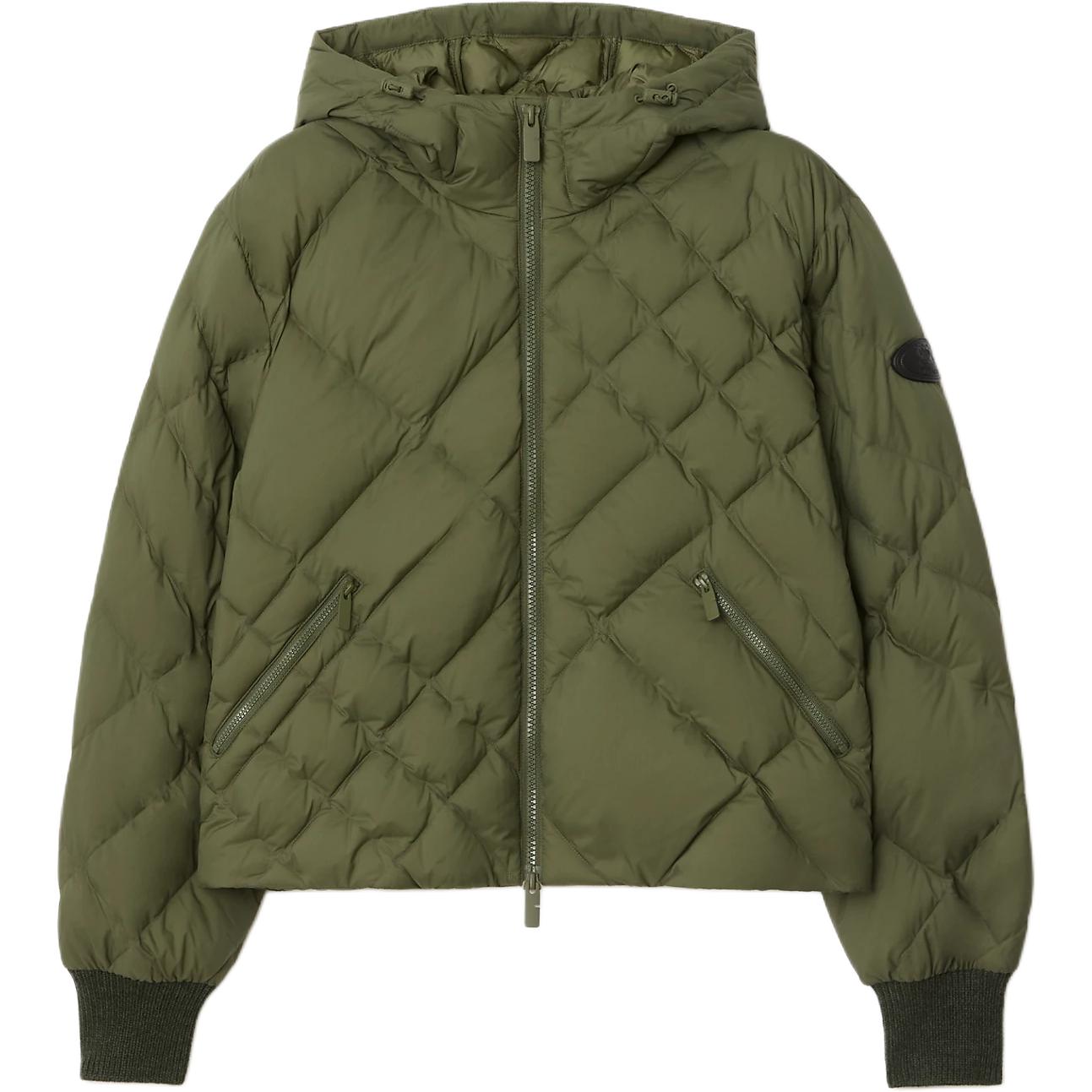 

Пуховик с капюшоном Delley в стиле check-stitch Burberry, grass зеленый