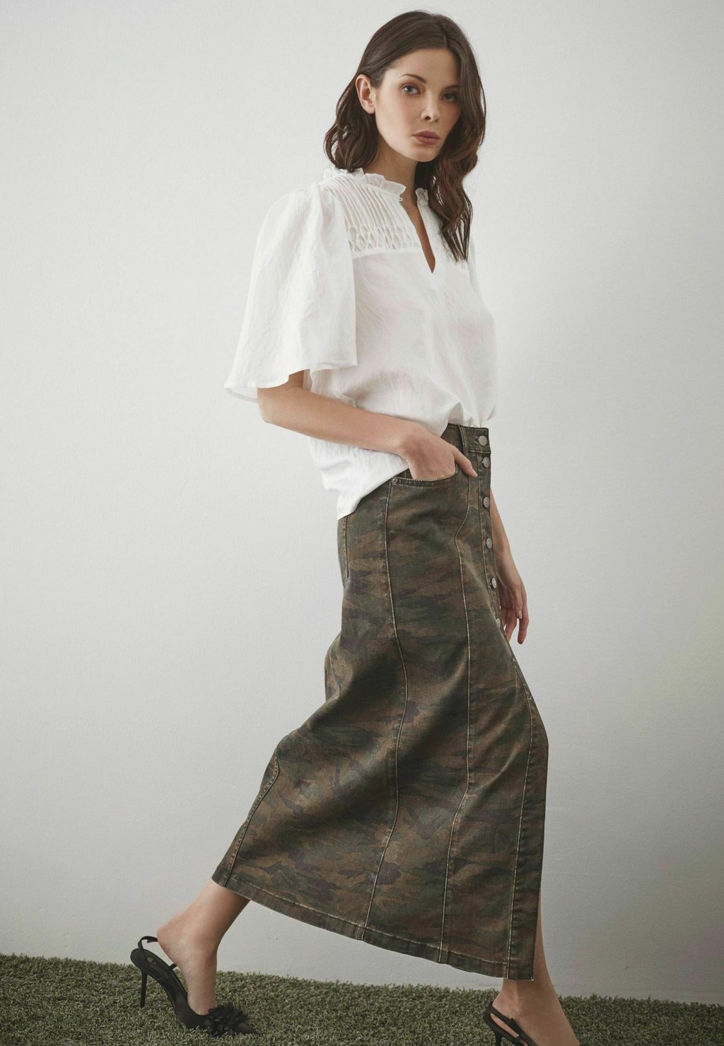 

Джинсовая юбка CAMOUCC DENIM SKIRT - Pencil skirt Co'couture, коричневый
