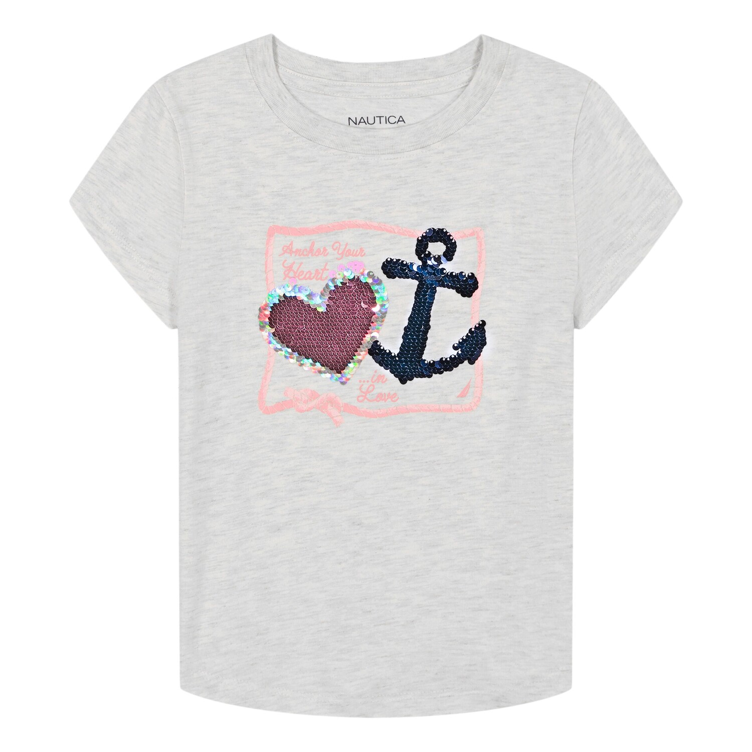 

Футболка Nautica Little Girls с сердечком Anchor (4-6X), цвет Demitasse