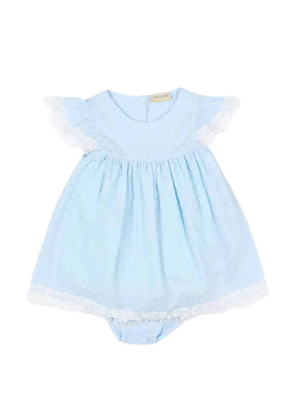 Платье с кружевом и оборками Gensami Kids, синий