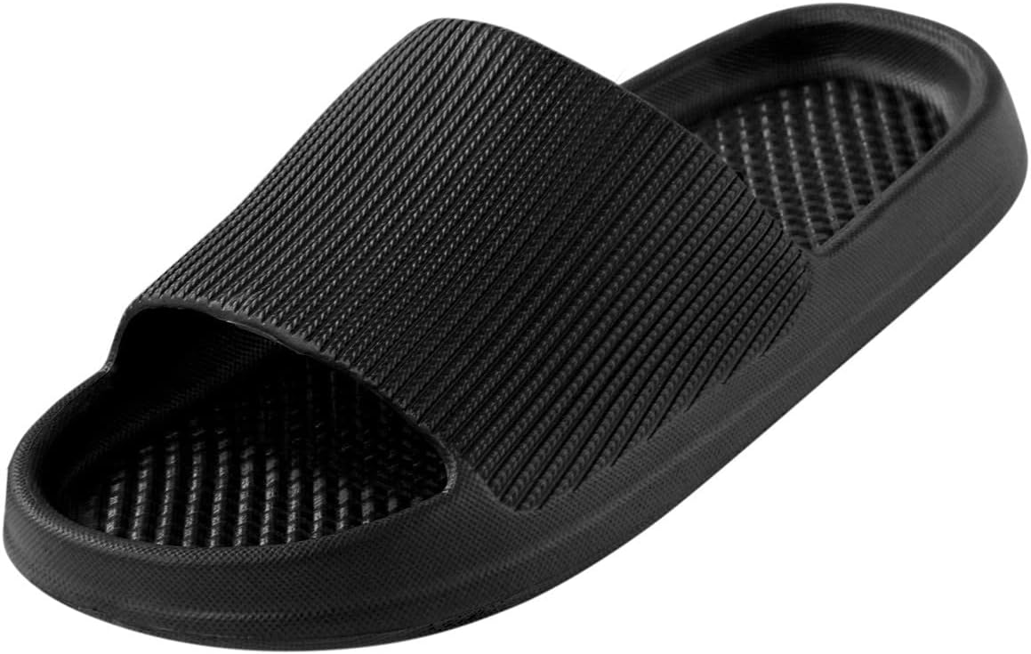 

Мужские и женские домашние тапочки, плоские, с противоскользящей подошвой, для ванной и дома Anfeng, черный