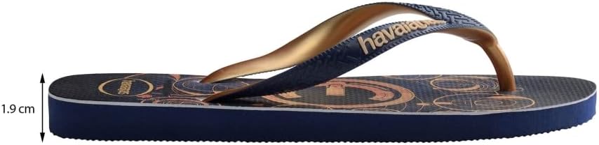 Шлепанцы Havaianas унисекс, синий/золотой — фото 3