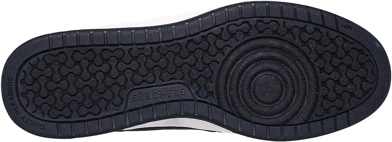 Кроссовки Skechers Unisex Koopa Volley Low Varsity Trainers, Black And White Duraleather Leather Mesh — фото 4