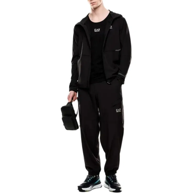 Куртка Ea7 с капюшоном и светоотражающими деталями EMPORIO ARMANI, Black — фото 4