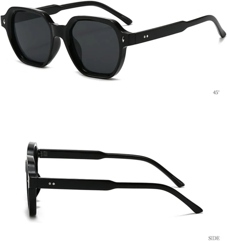 

Женские солнцезащитные очки с заклепками, шестиугольной и квадратной формы, в стиле ретро, ​​повседневные, с защитой от УФ-излучения UV400 UATXTAU, Leopard Purple