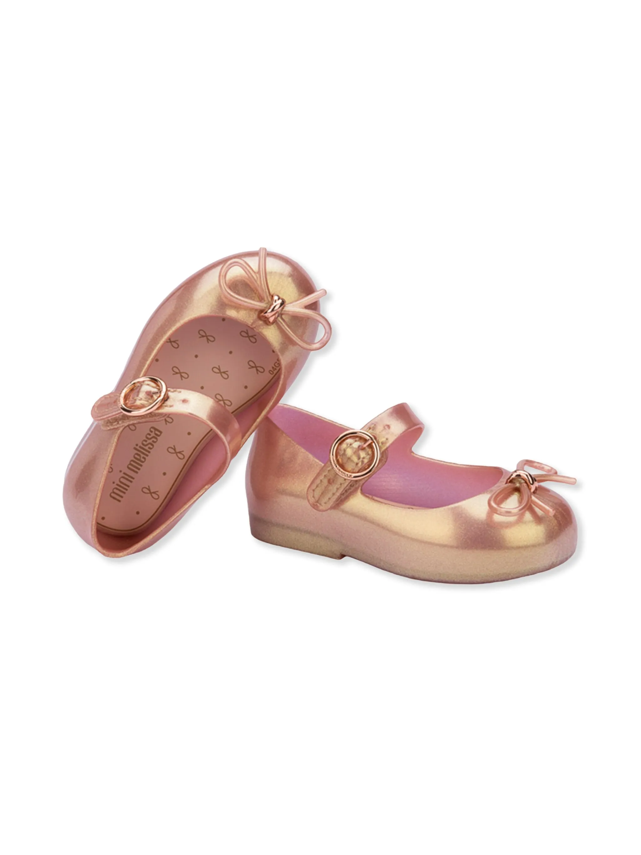 Балетки с бантом Mini Melissa, золотистый — фото 2