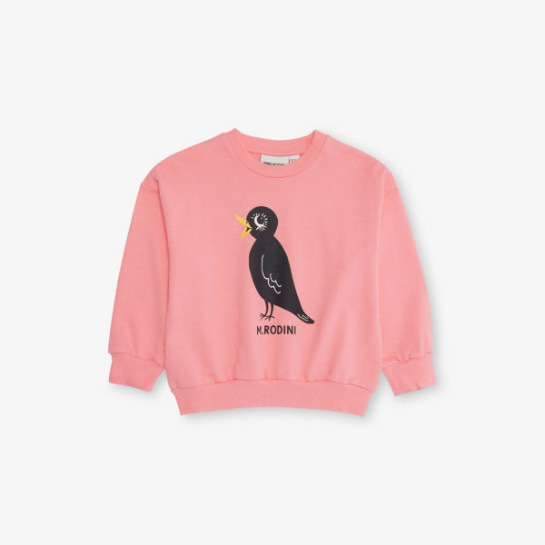 

Свитшот Mini Rodini Bird из хлопкового джерси с круглым вырезом 9 месяцев-11 лет, розовый