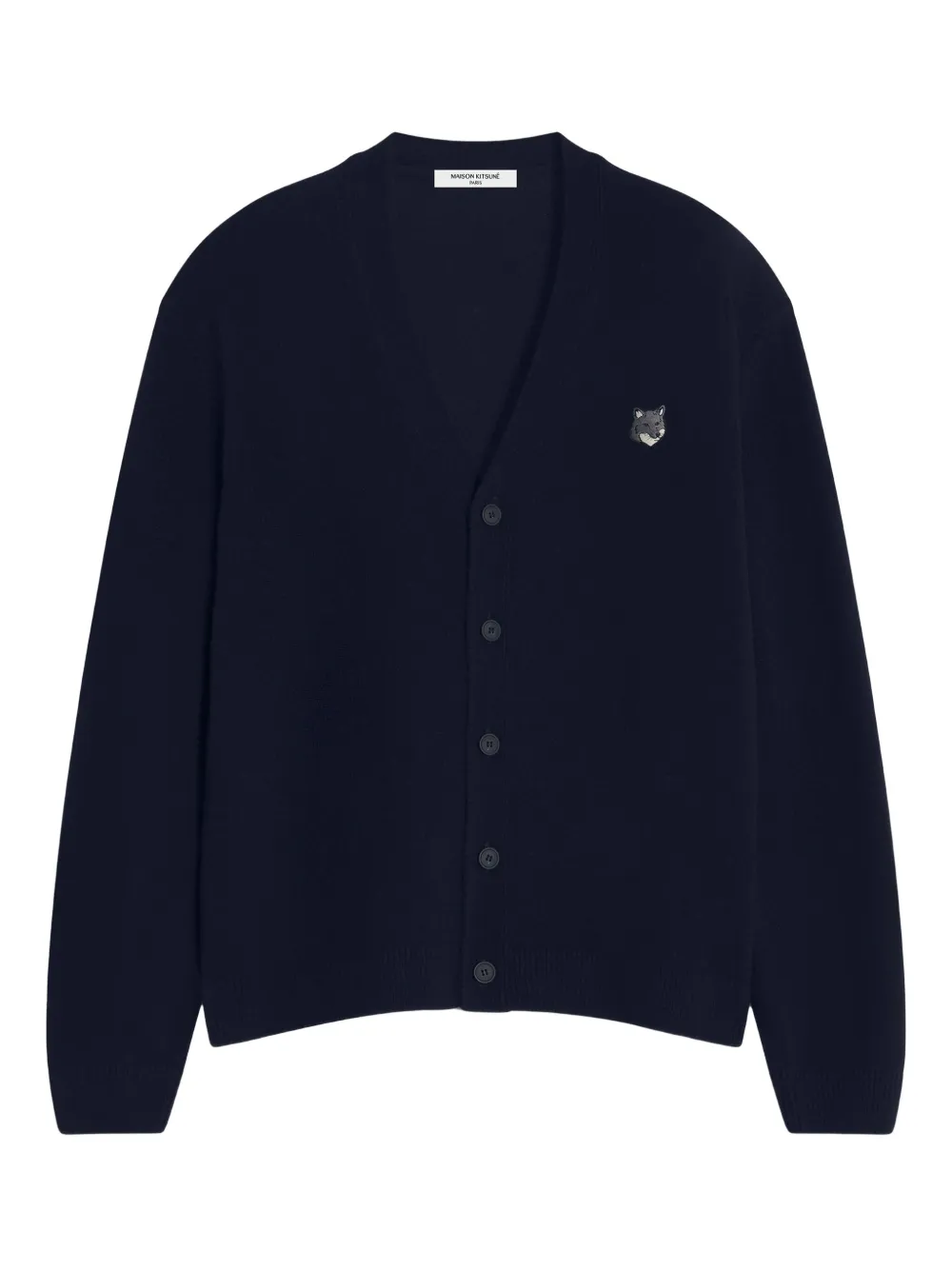 

Кардиган с вышивкой Fox Head Maison Kitsuné, синий