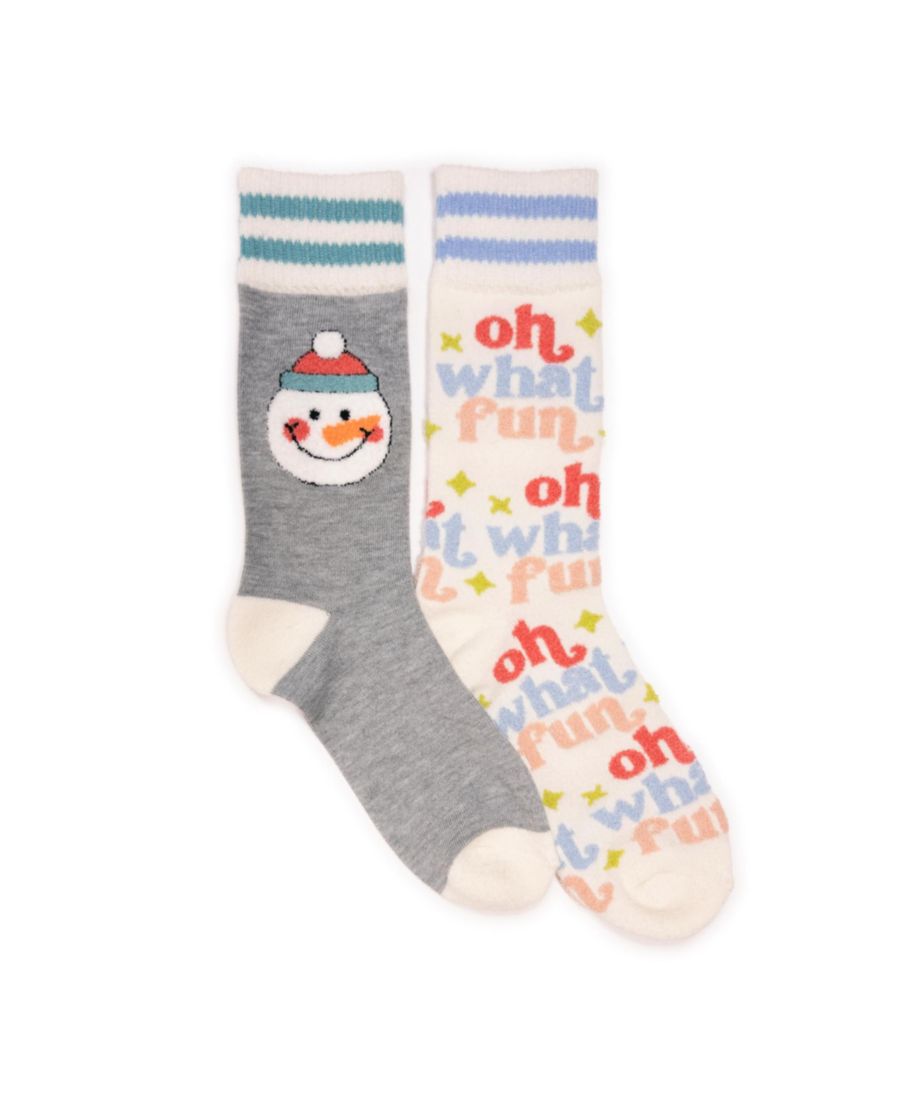 

Женские уютные домашние носки с оригинальным дизайном, 2 пары MUK LUKS, Light grey/ivory