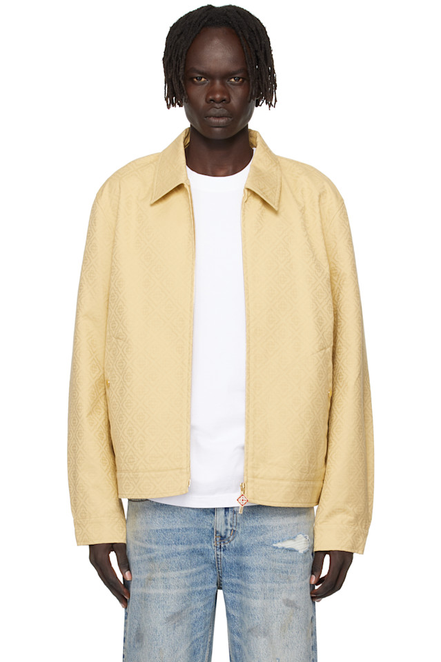 

Хлопковый жаккардовый жакет с монограммой Casablanca, бежевый