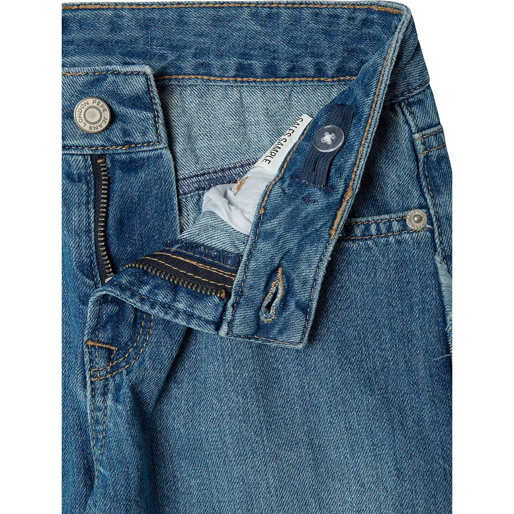 Джинсы Pepe Jeans Wide Leg LW Lexy с рваными краями и низкой посадкой, синий — фото 3