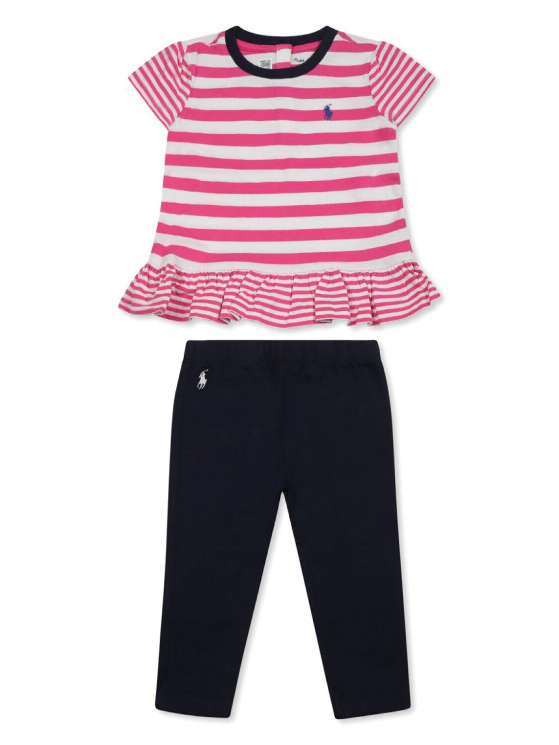 

POLO RALPH LAUREN KIDS комплект из рубашки и полосатых брюк, черный