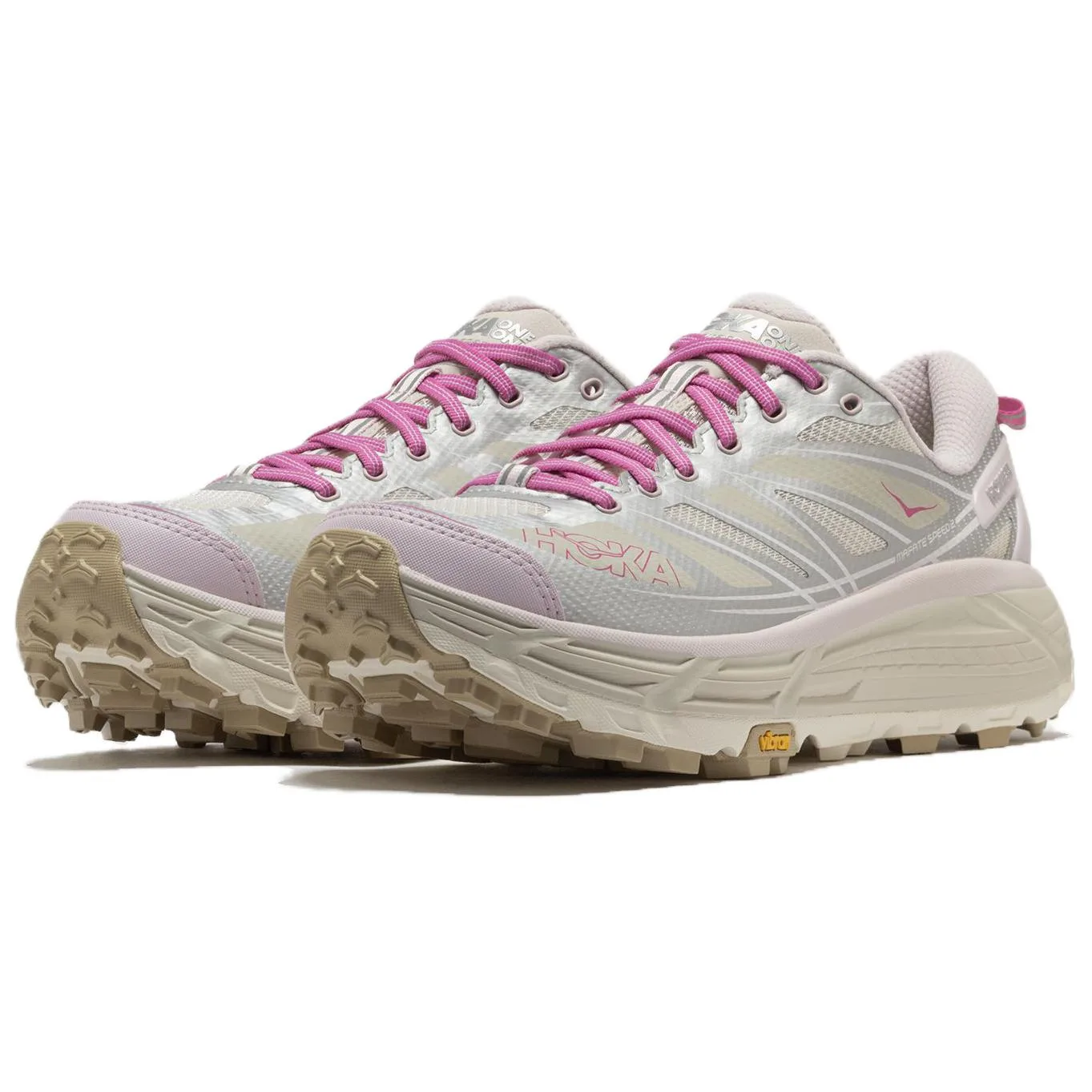 HOKA ONE ONE Mafate Speed 2 Trail Running Shoes Unisex Others Beige Silver — фото 4