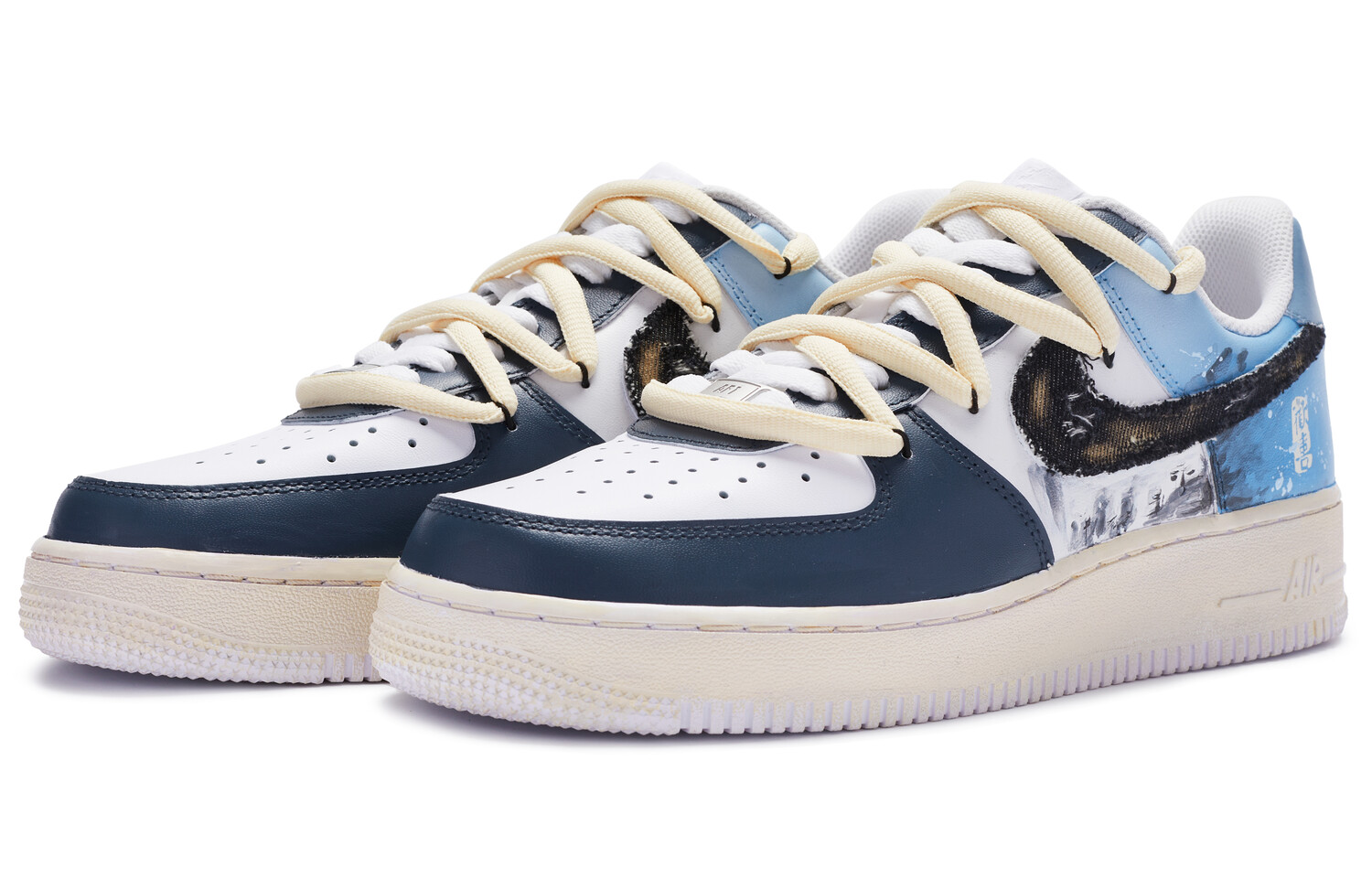 

Кроссовки Nike Air Force 1 Skateboard Shoes Men Low-Top White Blue