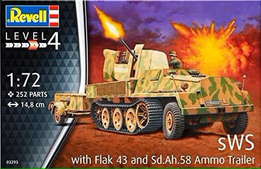 

Пластиковая модель SWS с Flak43 и прицепом для боеприпасов SD AH58 Revell