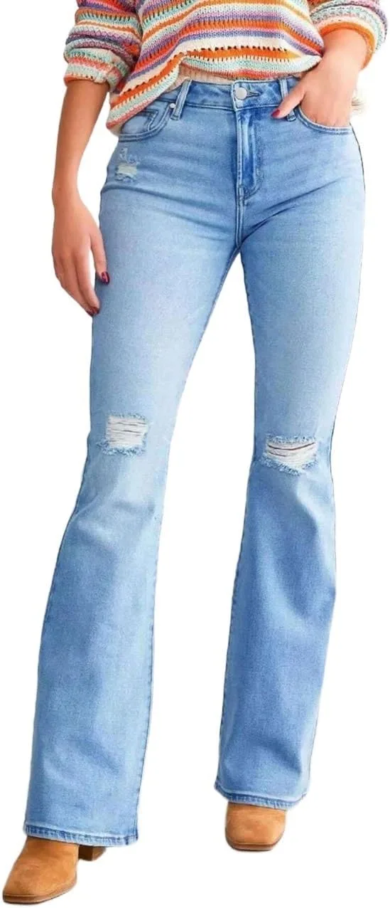 Женские рваные утягивающие джинсы Stretch Generic, синий