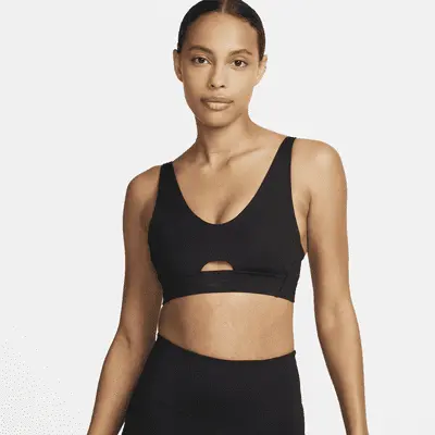 

Спортивный бюстгальтер Nike Indy Plunge Cutout, цвет Black/Dark Smoke Grey
