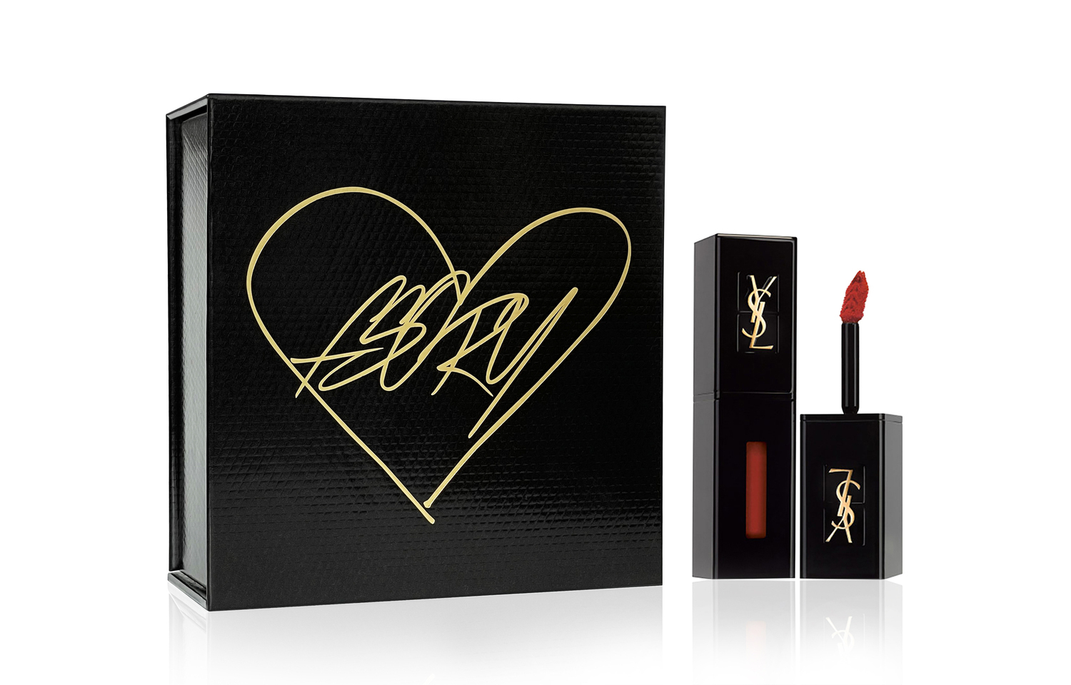 

SAINT LAURENT Черный тюбик блеска для губ глянцевый легко растушевывается глянцевый блеск для губ 5,5 мл + черно-золотая коробка