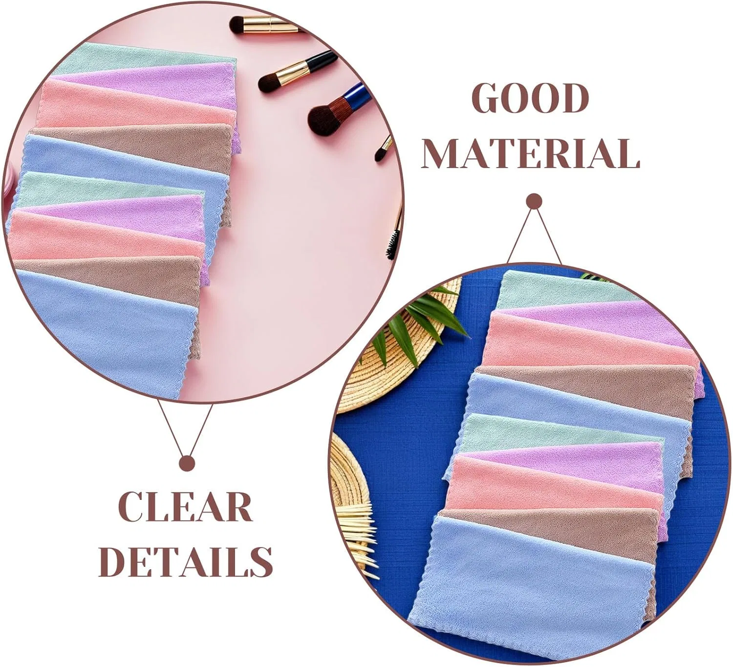 Салфетки для снятия макияжа микроволоконные Catiebye набор 10 шт, разноцветные — фото 3
