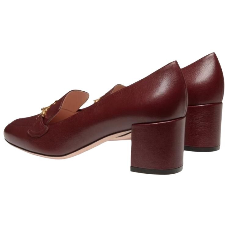 Туфли на высоком каблуке женские бордовые Bally — фото 4