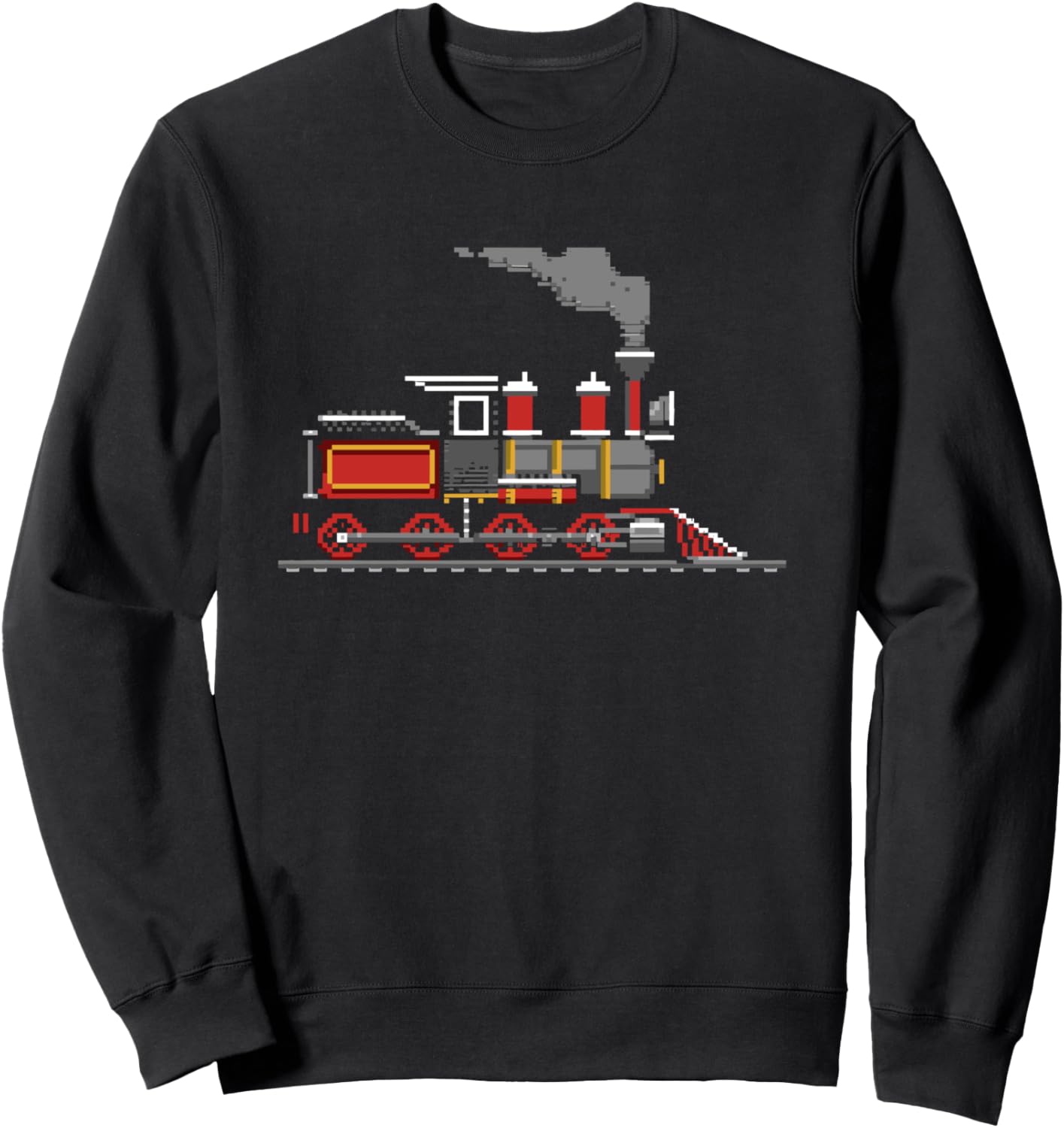 

Толстовка с пиксельным рисунком паровоза Funny Train Enthusiast T-Shirts And Gifts, черный