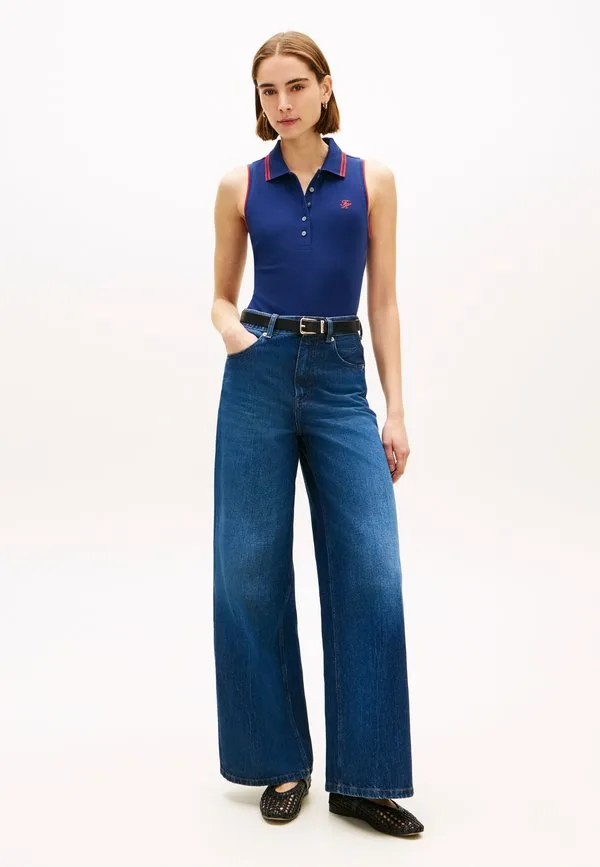 Поло-Рубашка без рукавов из пике приталенного кроя 1985 года Tommy Hilfiger, Preppy Navy — фото 2