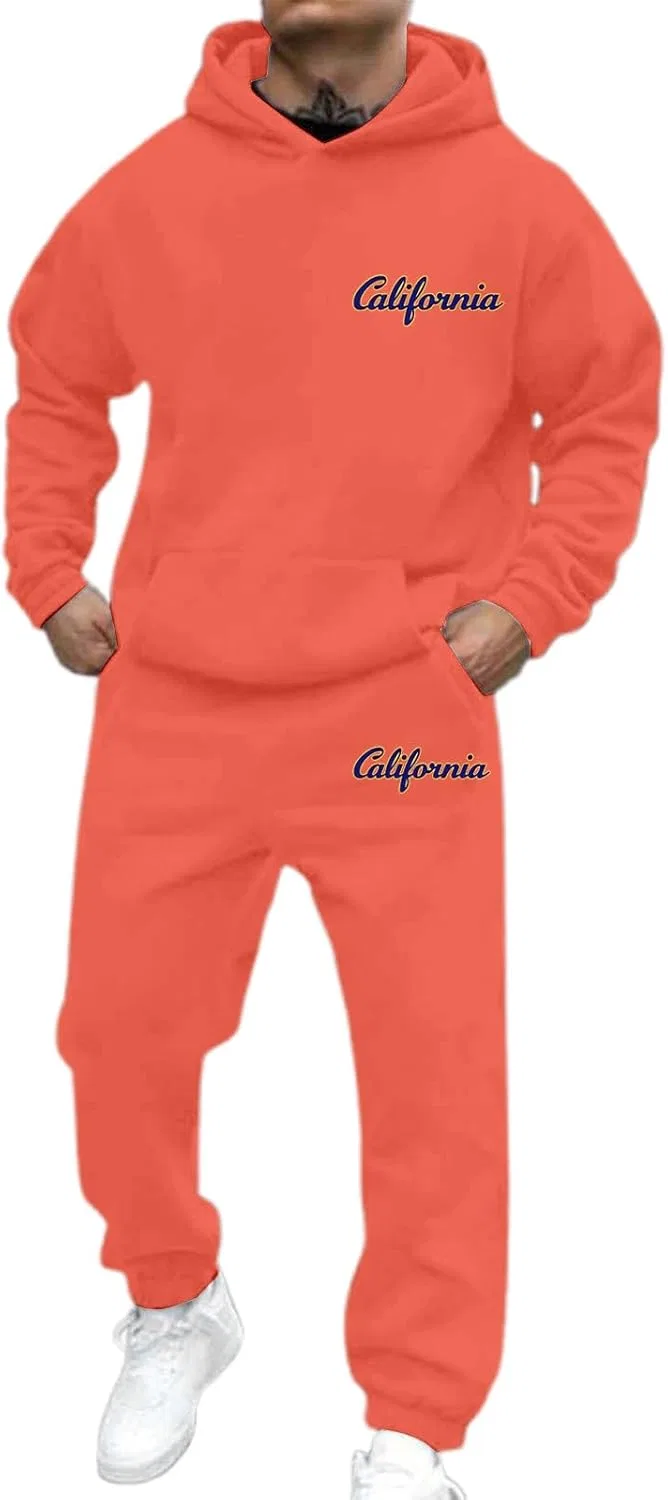 Спортивный костюм из флиса, Vintage California, 2 предмета, оранжевый