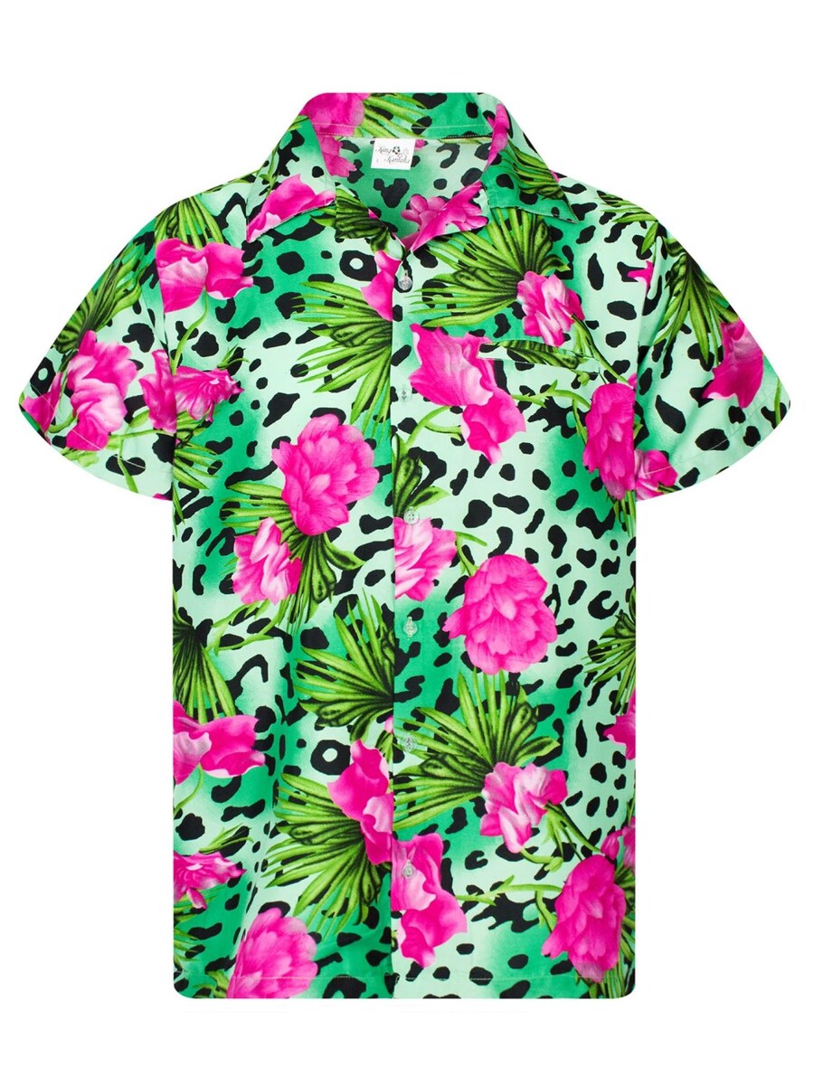 

Рубашка King Kameha Leopard Flowers, зеленый