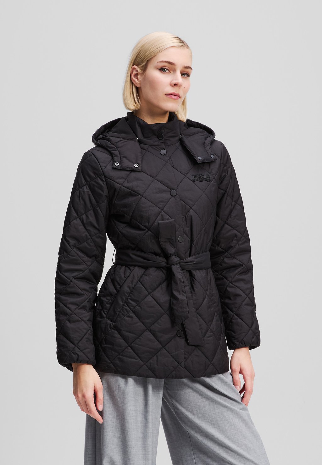 

Зимнее пальто LIGHTWEIGHT QUILTED KARL LAGERFELD, черный