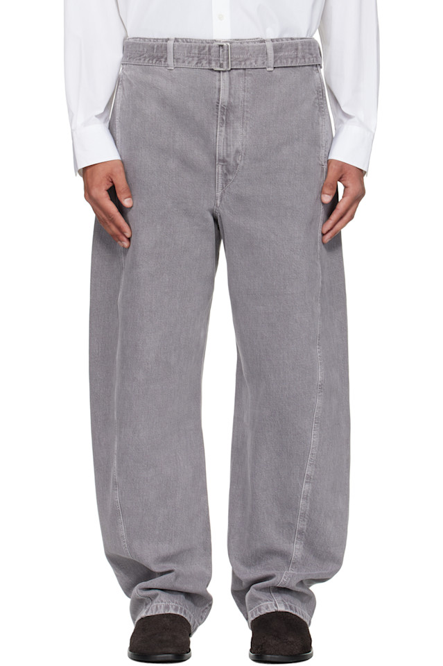 

Lemaire Серые джинсы с перекрученным поясом