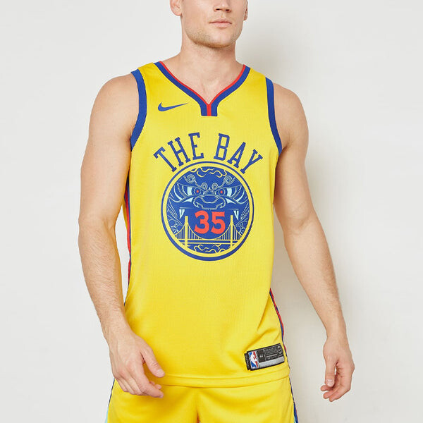 Спортивная футболка kevin durant nba city ed swingman golden state warriors jersey yellow Nike, желтый — фото 3