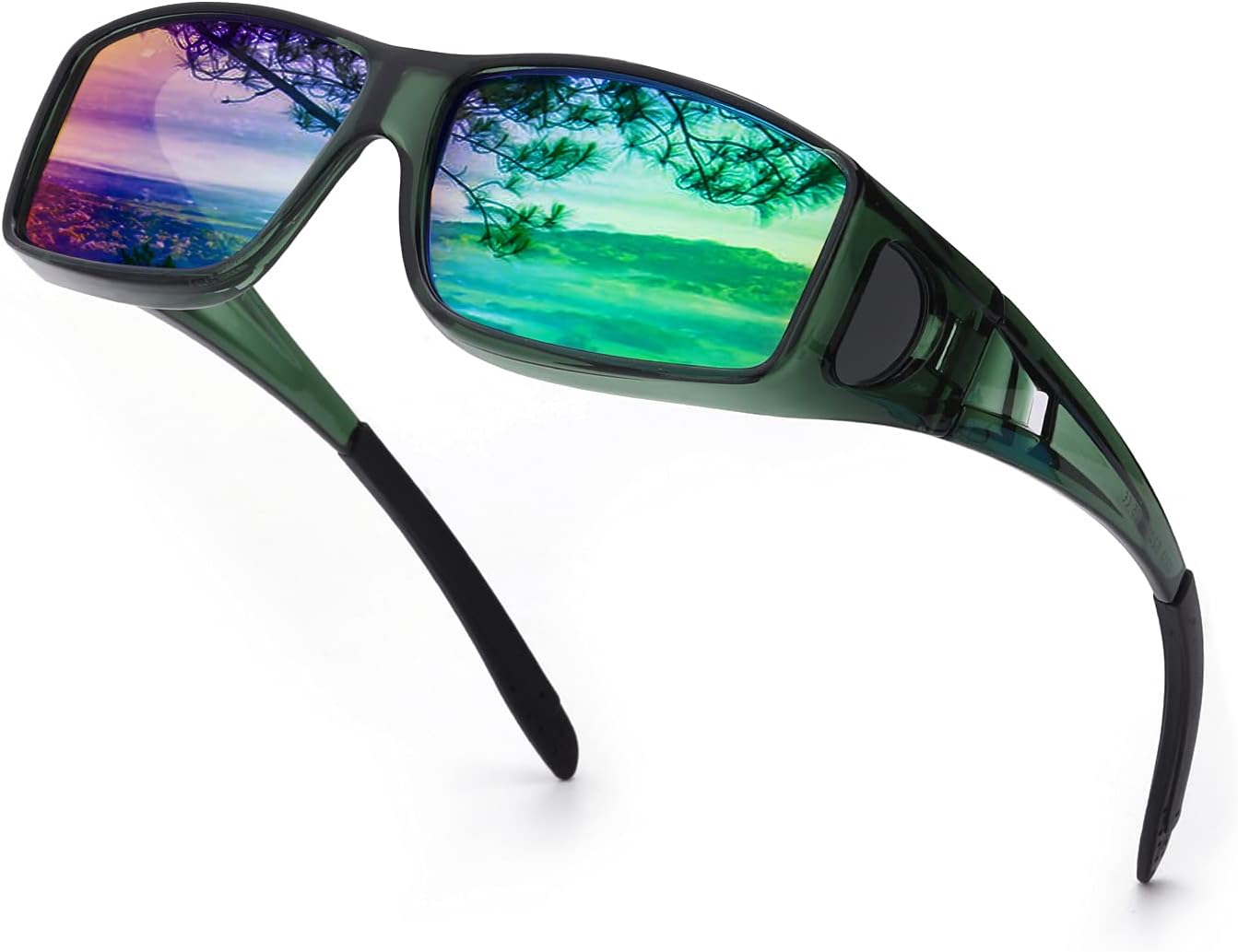 

Солнцезащитные очки IGnaef Fit Over Glasses для мужчин и женщин, поляризованные, обтекаемой формы, с защитой от УФ-излучения, A09 Green Frame / Green Mirrored Polarized Lens