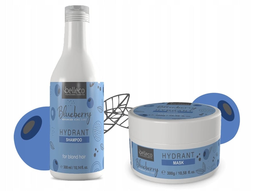 

Belleco Shampoo Conditioner Blueberry Set 2x300 мл Увлажнение после нанопластики